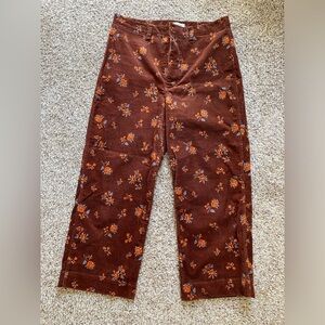 Madewell Emmett Corduroy wide legged pants, size 30